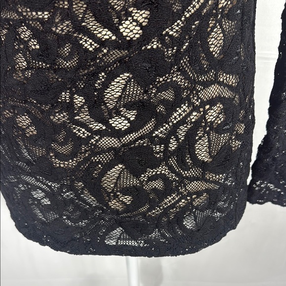 Anne Fontaine Black Lace Long Sleeve Blouse Size 40 / US 6-8 - Picture 12 of 13